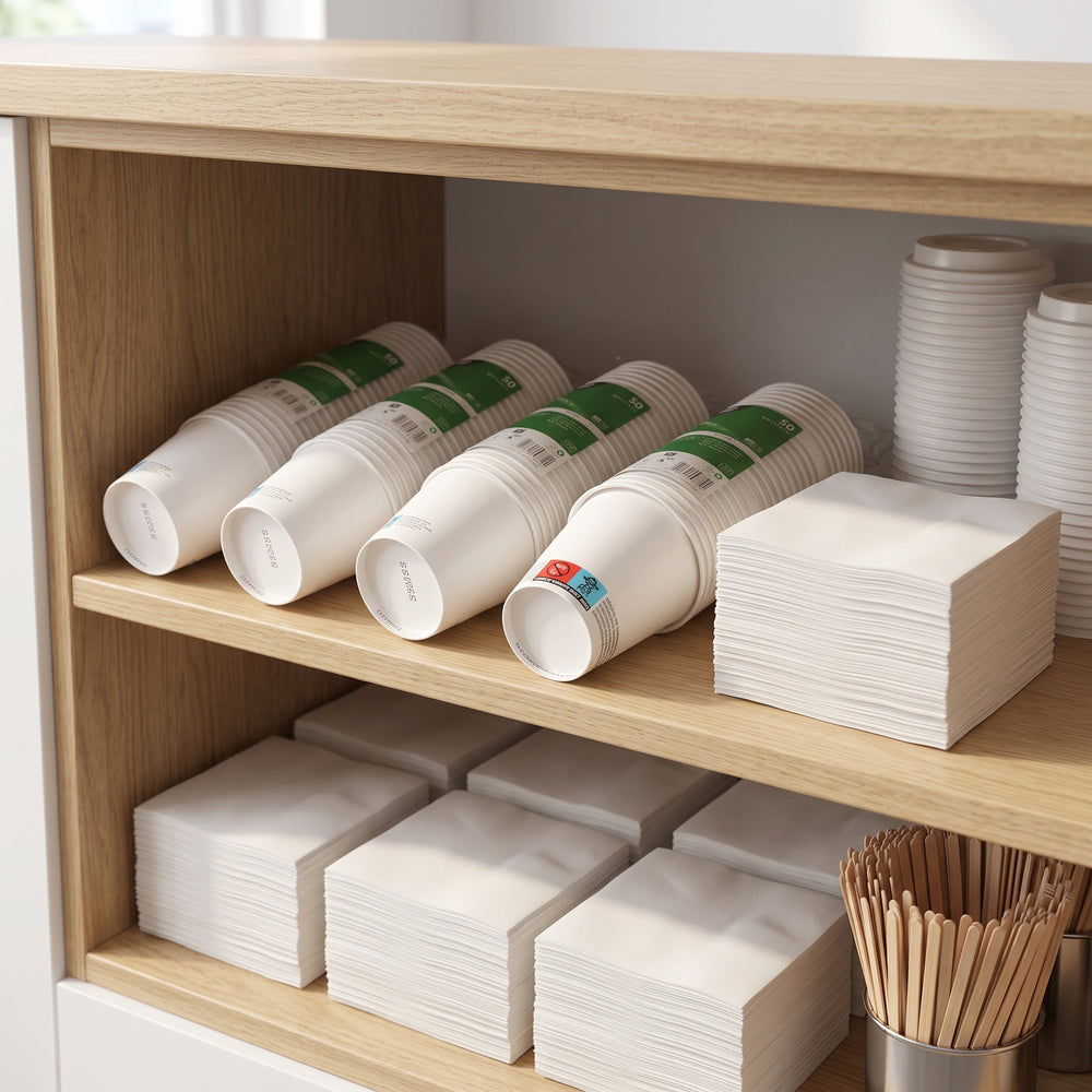 The Coffee Round, one week of cups, lids and napkins