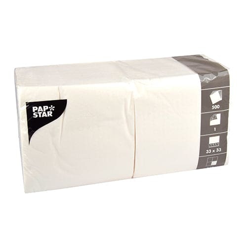 White Napkins 1-ply (10 packs x 500 pieces)