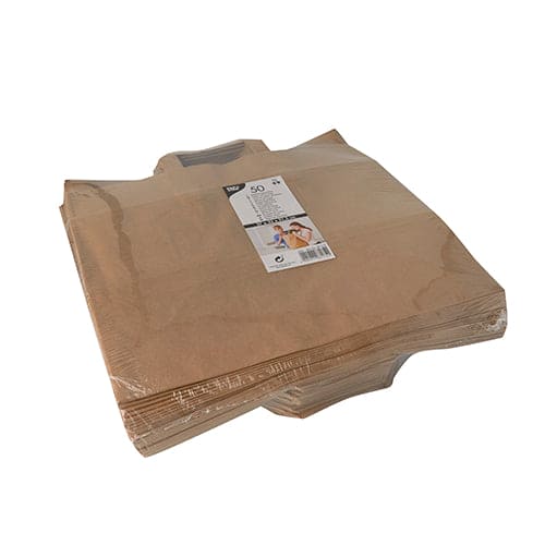 27cm White & Brown Carrier bag With Handle - 400 units