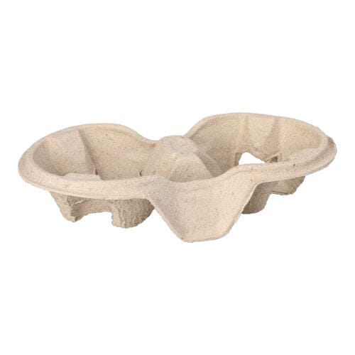 220 2 Coffee Cups Carrier Tray, 4.6cm x 22.3cm Nature