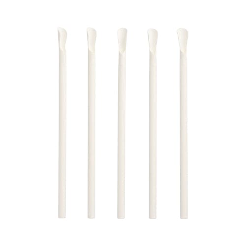 Drinking straws with spoons, paper - 800 units