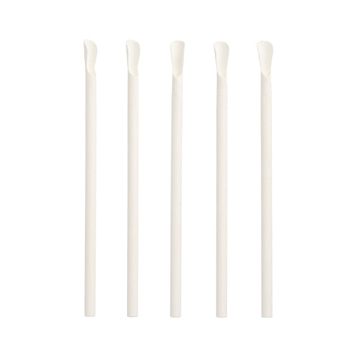 Drinking straws with spoons, paper - 800 units