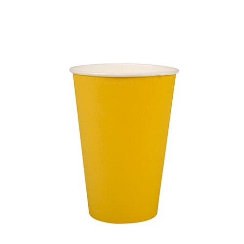 Plain Yellow Paper Coffee Cups - 300 units