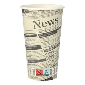 1,000 500ml paper cup "Newsprint", 0.5L Ø9cm White