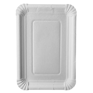 2,000 Rectangle Paper Plates, 9cm x 15cm White