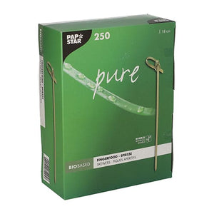 1,500 Knotted Bamboo Fingerfood Skewers, 18cm Nature
