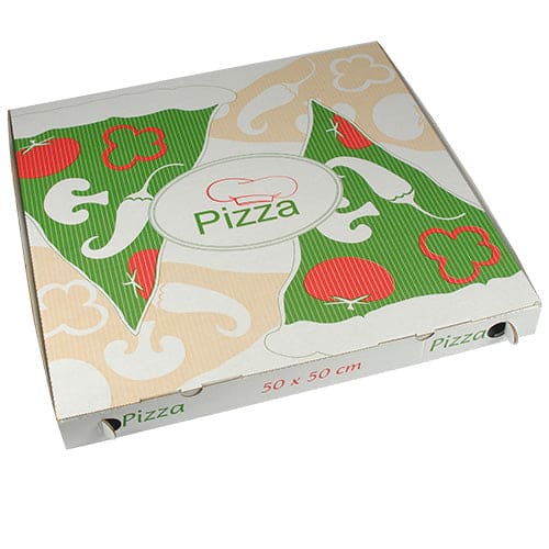 50 Pizza Boxes 20", 50cm x 50cm Green