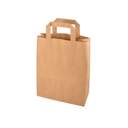 400 28cm Brown Carrier Bag With Handles, 28cm x 22cm