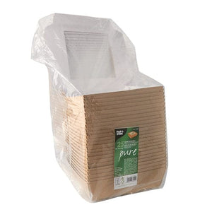 120 Takeaway Box With PLA Window, 4.5cm x 21cm Brown