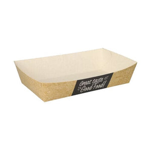500 Medium Food Tray, 3.8cm x 8.5cm Beige
