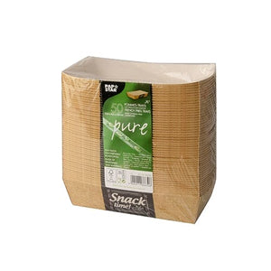 500 Medium Food Tray, 3.8cm x 8.5cm Beige