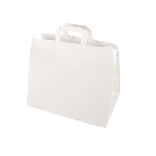 27cm White & Brown  Carrier bag With Handle - 400 units