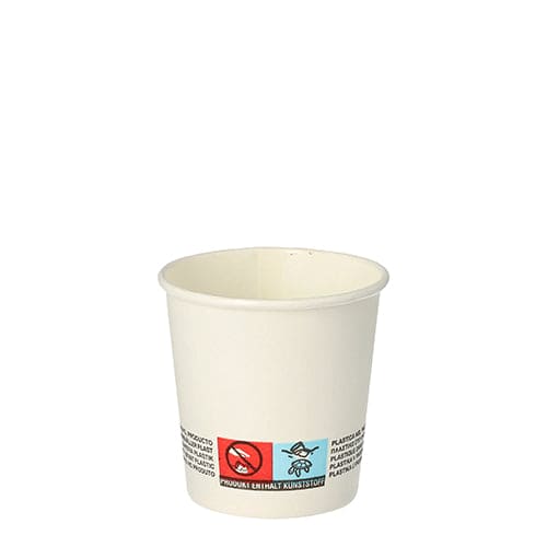 Disposable white coffee cup