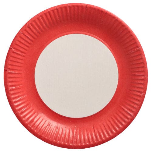 red paper plate