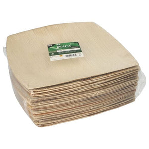 100 Palm Leaf Plates, 26cm x 26cm Nature