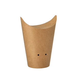500 Small Round Chip Containers, Ø6cm Brown
