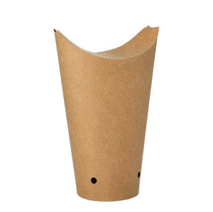 500 Small Round Chip Containers, Ø6cm Brown