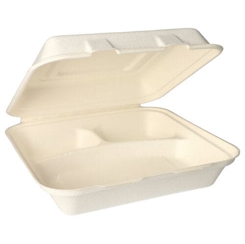 Bagasse 3 Compartment Food Box